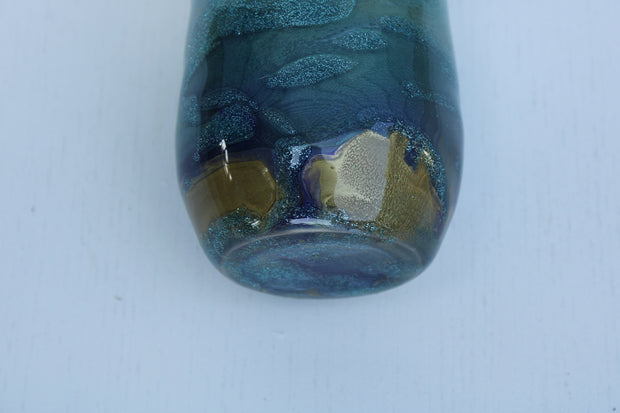 Tumbler Wine glass Stemless 12 ounce we've called (Blue Ghost). Stainless Steel cup painted and epoxied in layers of beautiful colors.