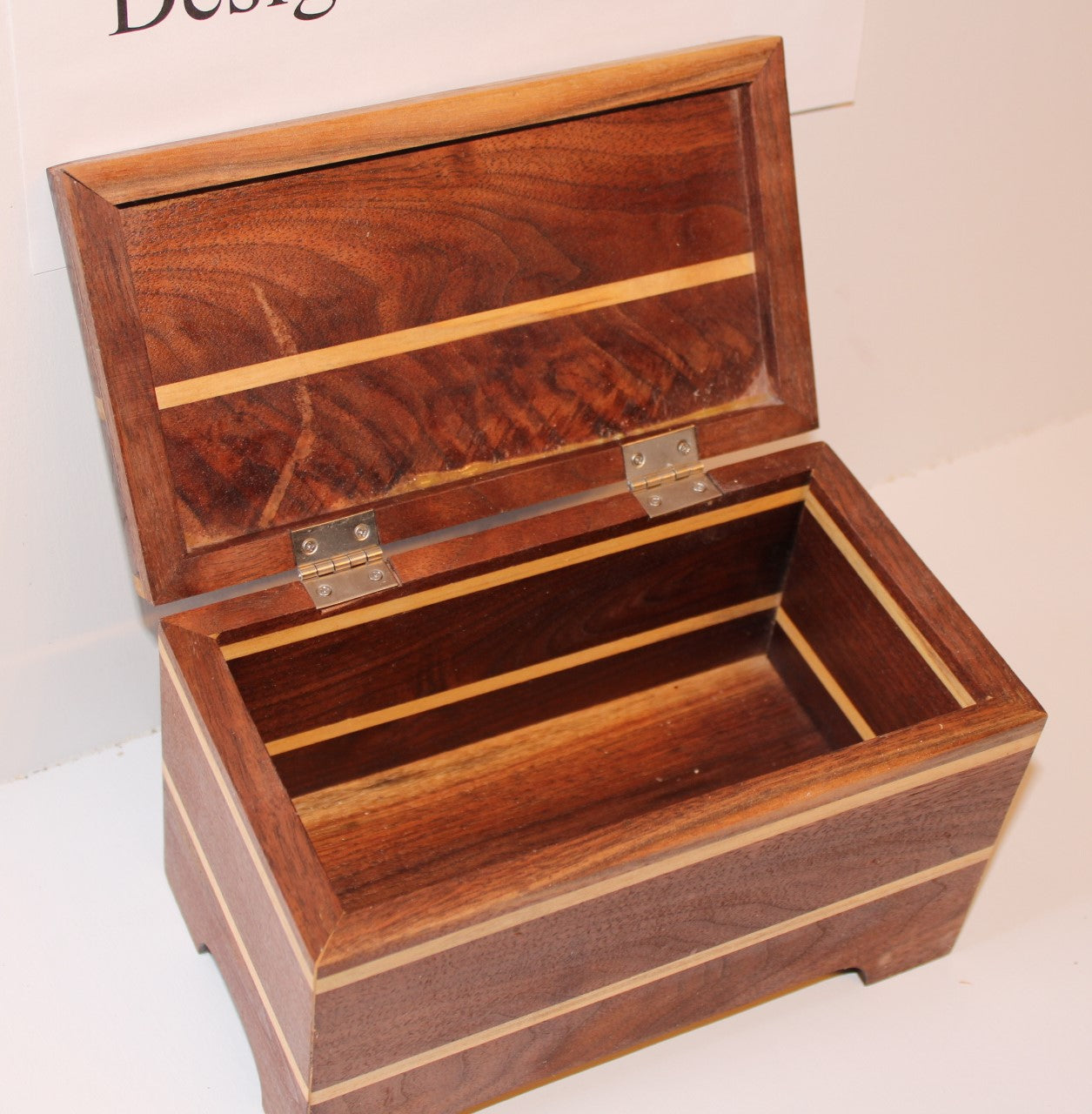 Jewelry Box with hinged Lid made from Walnut and Poplar