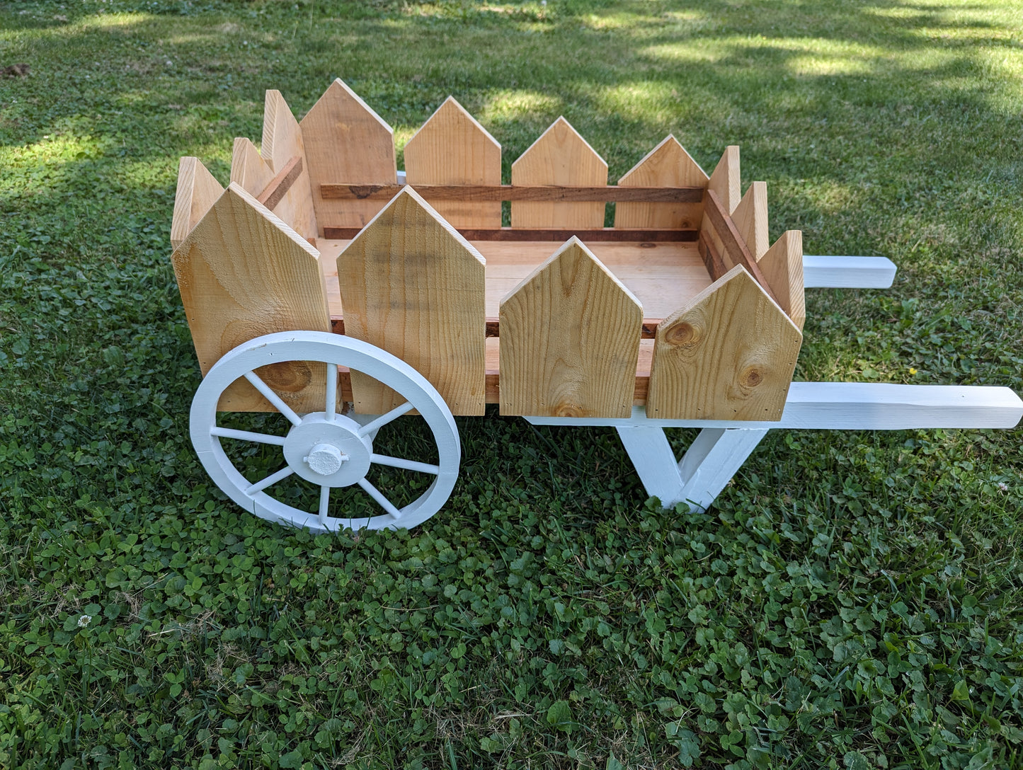 Flower Cart for yard decoration made with cedar and red oak