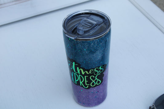 Tumbler Tapered Smooth 20 ounce with "Hot Mess Express" epoxied on the side