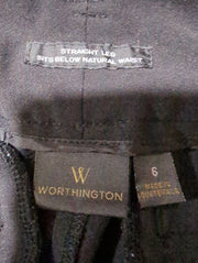Pants black straight leg women's dress slacks size 6 by Worthington