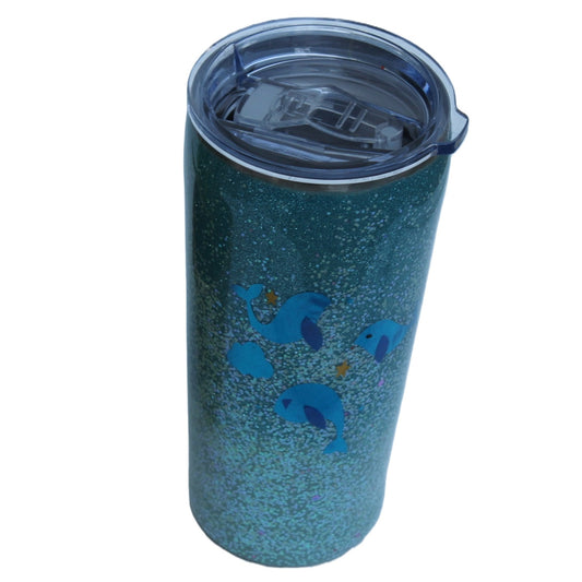 Tumbler Tapered Smooth 20 ounce with a set of Playful Fish on the side
