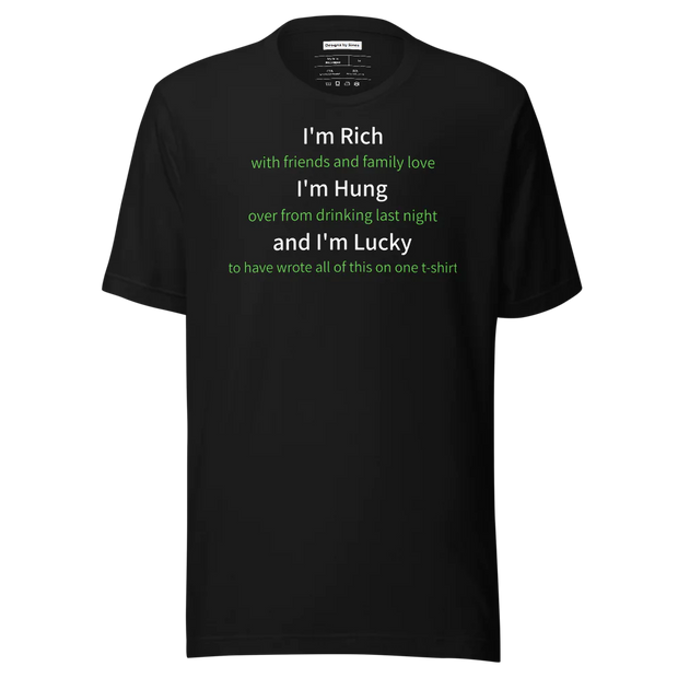 T-Shirt | Gag Clothing | Bella Unisex Staple Eco | Rich | Hung | Lucky