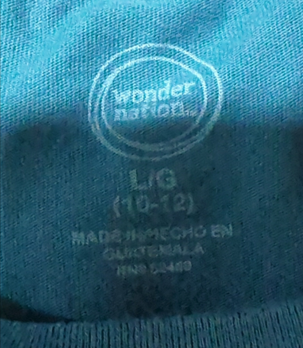 Shirt Wonder Nation size LG (10-12) blue green long sleeve