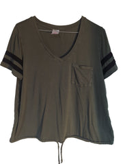 Shirt short sleeve with tie string green No Boundaries LG (11-13)