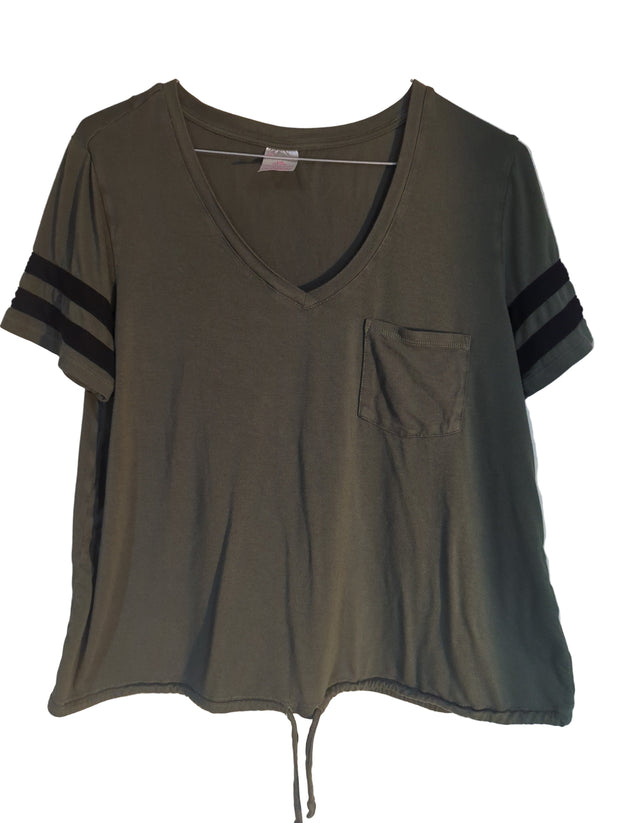 Shirt short sleeve with tie string green No Boundaries LG (11-13)
