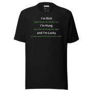 T-Shirt | Gag Clothing | Bella Unisex Staple Eco | Rich | Hung | Lucky