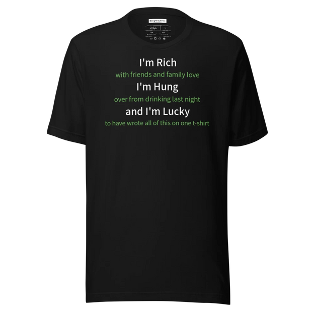 T-Shirt | Gag Clothing | Bella Unisex Staple Eco | Rich | Hung | Lucky
