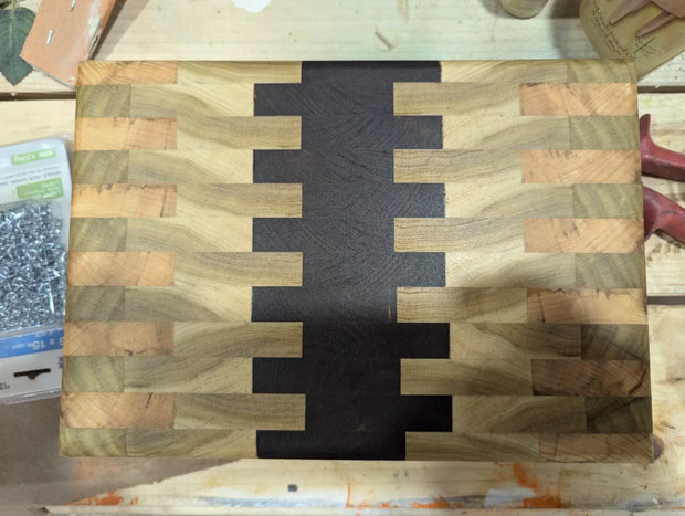 Cutting Board made from Walnut and Poplar cut end grain