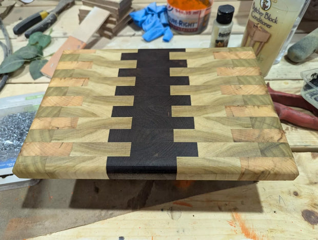 Cutting Board made from Walnut and Poplar cut end grain